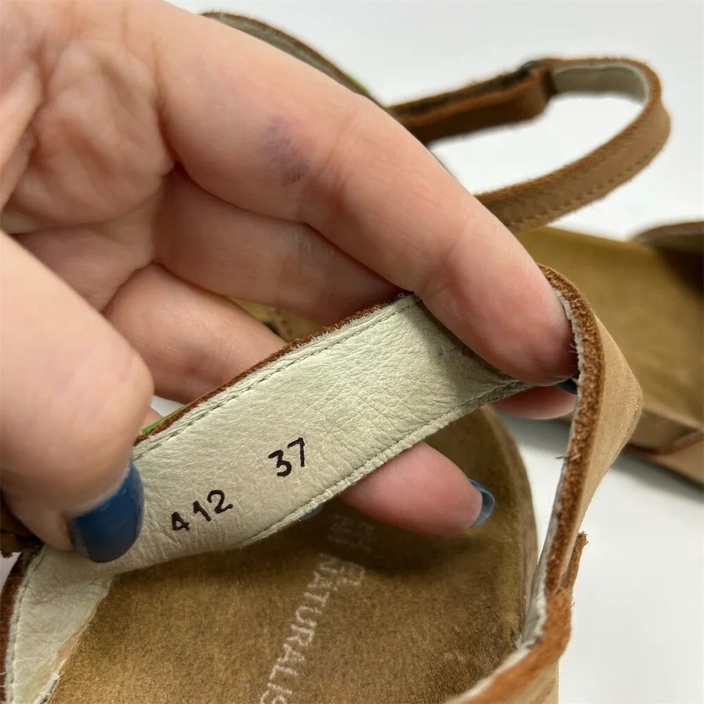 El Naturalista Brown Mary Jane Slingback Closed Toe Sandals Womens EU 37 (US 7) - Picture 12 of 13